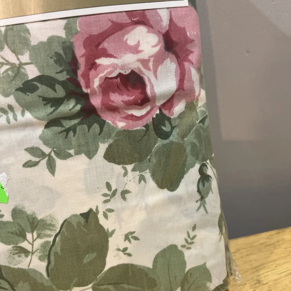 Vtg American Dream Cabbage Rose Floral Cottagecore Twin Sheet‎ Set Flower NOS